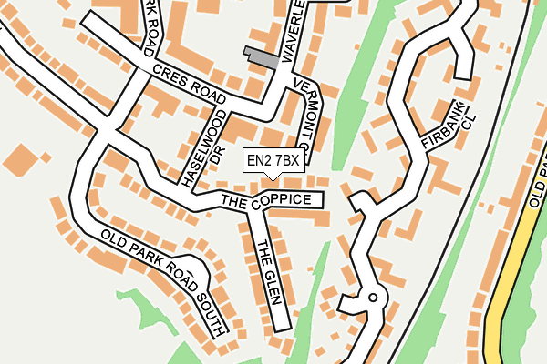 EN2 7BX map - OS OpenMap – Local (Ordnance Survey)