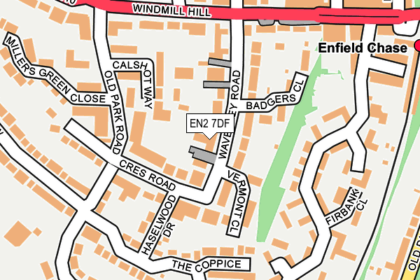 EN2 7DF map - OS OpenMap – Local (Ordnance Survey)