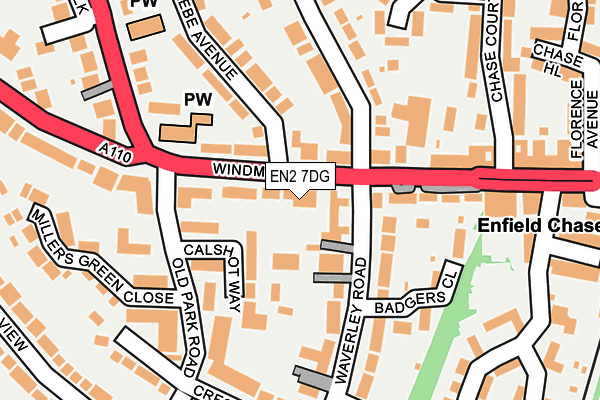 EN2 7DG map - OS OpenMap – Local (Ordnance Survey)