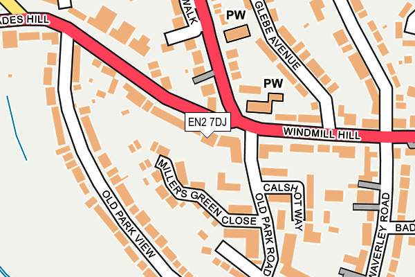 EN2 7DJ map - OS OpenMap – Local (Ordnance Survey)