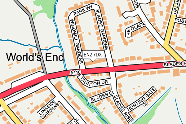 EN2 7DX map - OS OpenMap – Local (Ordnance Survey)