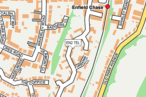 EN2 7EL map - OS OpenMap – Local (Ordnance Survey)