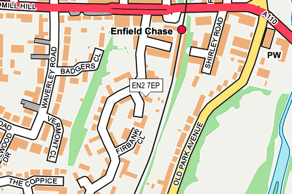 EN2 7EP map - OS OpenMap – Local (Ordnance Survey)