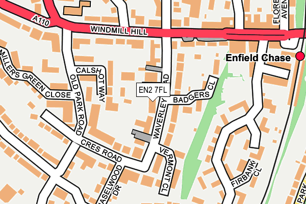 EN2 7FL map - OS OpenMap – Local (Ordnance Survey)