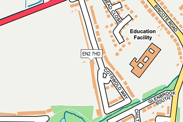 EN2 7HD map - OS OpenMap – Local (Ordnance Survey)