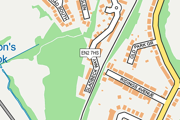 EN2 7HS map - OS OpenMap – Local (Ordnance Survey)