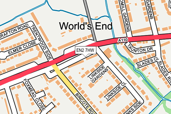 EN2 7HW map - OS OpenMap – Local (Ordnance Survey)