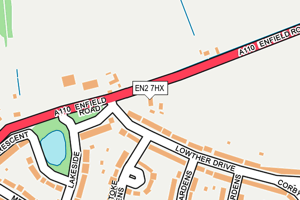 EN2 7HX map - OS OpenMap – Local (Ordnance Survey)