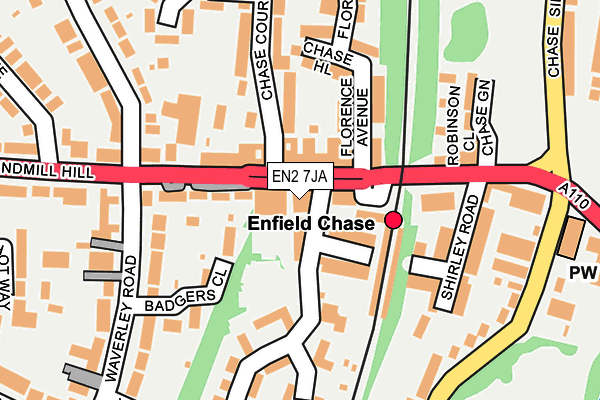 EN2 7JA map - OS OpenMap – Local (Ordnance Survey)