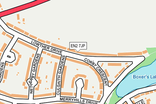 EN2 7JP map - OS OpenMap – Local (Ordnance Survey)