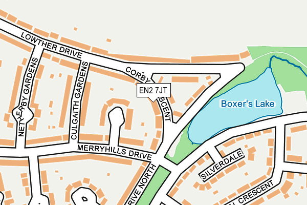 EN2 7JT map - OS OpenMap – Local (Ordnance Survey)