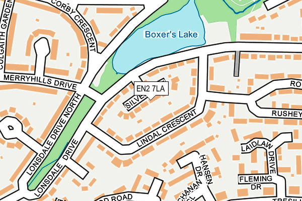 EN2 7LA map - OS OpenMap – Local (Ordnance Survey)