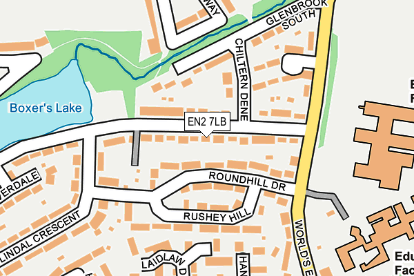 EN2 7LB map - OS OpenMap – Local (Ordnance Survey)