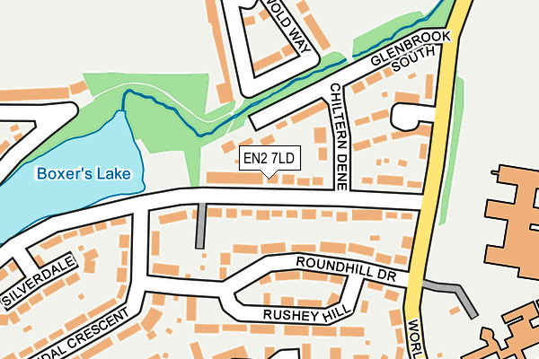 EN2 7LD map - OS OpenMap – Local (Ordnance Survey)