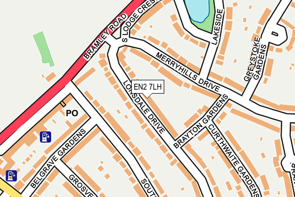 EN2 7LH map - OS OpenMap – Local (Ordnance Survey)