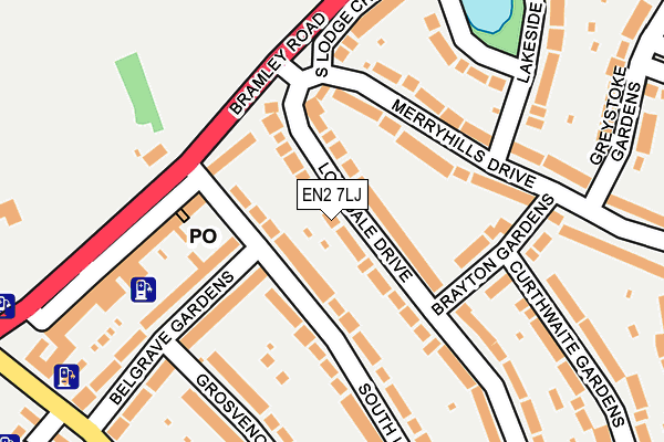 EN2 7LJ map - OS OpenMap – Local (Ordnance Survey)