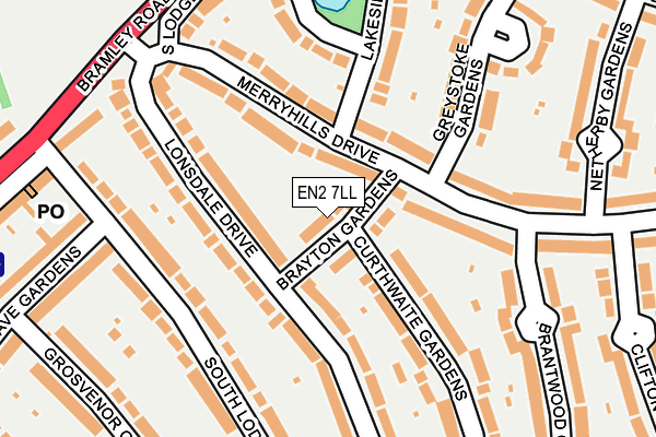 EN2 7LL map - OS OpenMap – Local (Ordnance Survey)