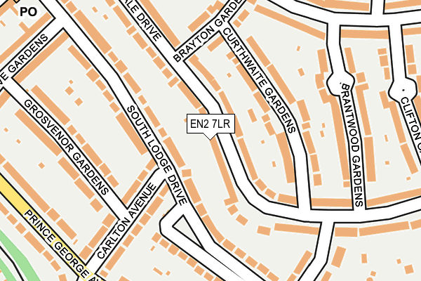 EN2 7LR map - OS OpenMap – Local (Ordnance Survey)