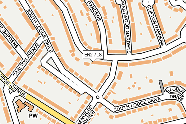 EN2 7LS map - OS OpenMap – Local (Ordnance Survey)