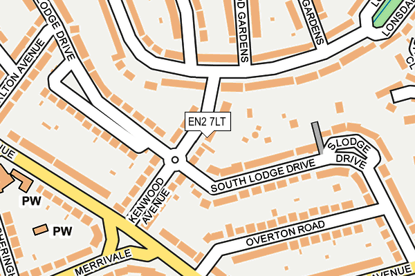 EN2 7LT map - OS OpenMap – Local (Ordnance Survey)