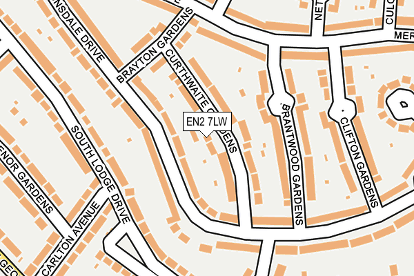 EN2 7LW map - OS OpenMap – Local (Ordnance Survey)