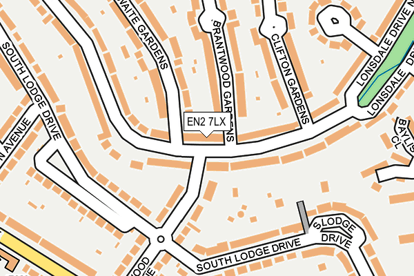 EN2 7LX map - OS OpenMap – Local (Ordnance Survey)