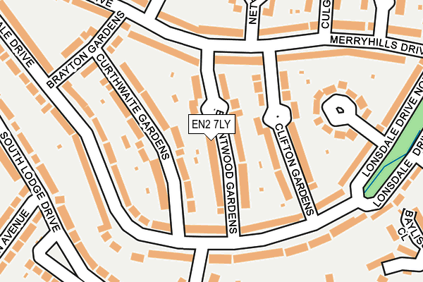 EN2 7LY map - OS OpenMap – Local (Ordnance Survey)