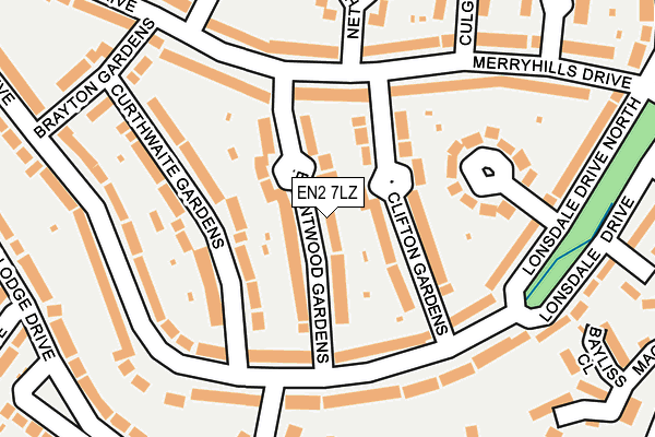 EN2 7LZ map - OS OpenMap – Local (Ordnance Survey)