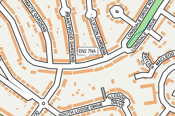 EN2 7NA map - OS OpenMap – Local (Ordnance Survey)