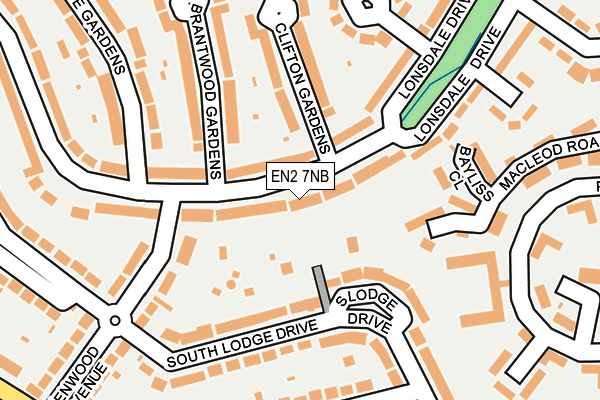 EN2 7NB map - OS OpenMap – Local (Ordnance Survey)