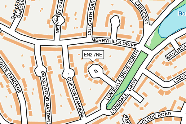 EN2 7NE map - OS OpenMap – Local (Ordnance Survey)