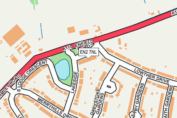EN2 7NL map - OS OpenMap – Local (Ordnance Survey)