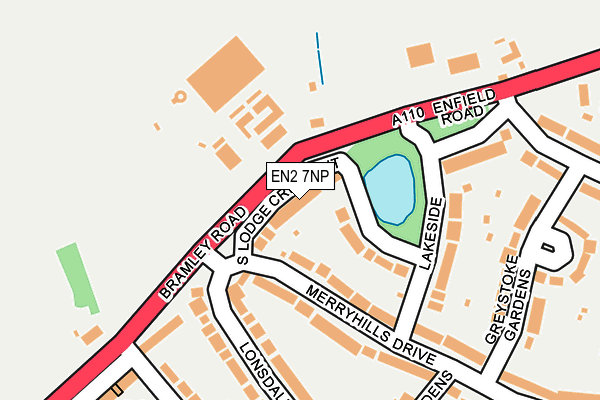 EN2 7NP map - OS OpenMap – Local (Ordnance Survey)