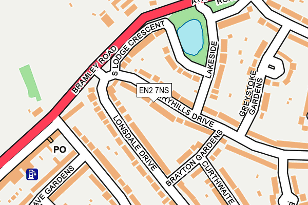 EN2 7NS map - OS OpenMap – Local (Ordnance Survey)