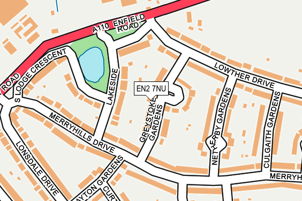 EN2 7NU map - OS OpenMap – Local (Ordnance Survey)