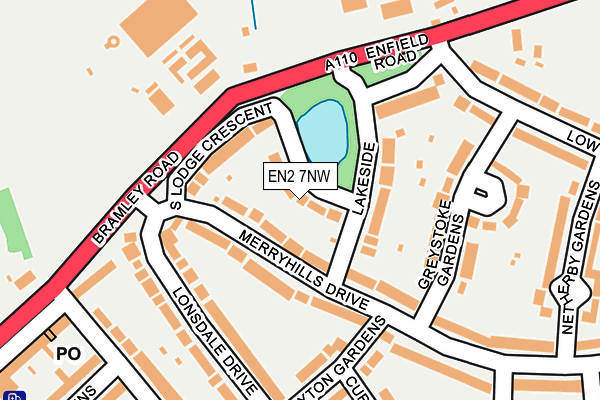 EN2 7NW map - OS OpenMap – Local (Ordnance Survey)