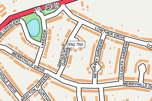 EN2 7NX map - OS OpenMap – Local (Ordnance Survey)