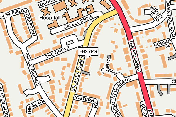 EN2 7PG map - OS OpenMap – Local (Ordnance Survey)