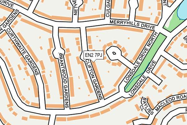 EN2 7PJ map - OS OpenMap – Local (Ordnance Survey)