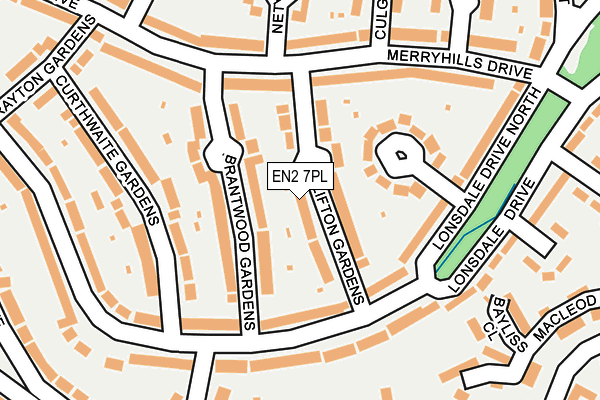EN2 7PL map - OS OpenMap – Local (Ordnance Survey)