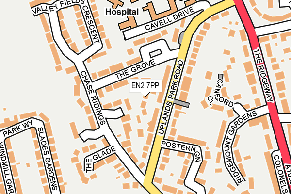 EN2 7PP map - OS OpenMap – Local (Ordnance Survey)