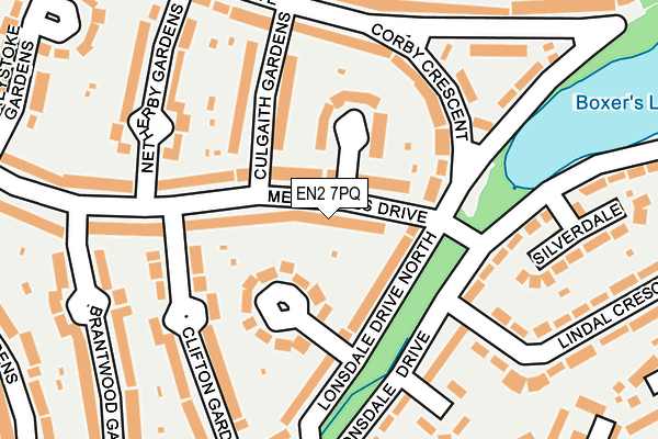 EN2 7PQ map - OS OpenMap – Local (Ordnance Survey)