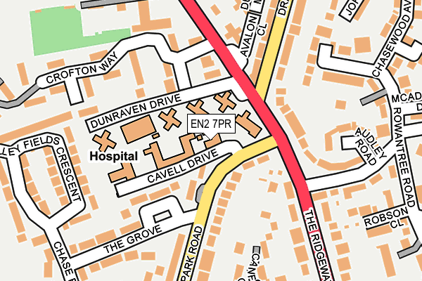 EN2 7PR map - OS OpenMap – Local (Ordnance Survey)
