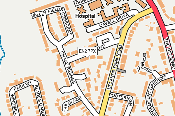 EN2 7PX map - OS OpenMap – Local (Ordnance Survey)