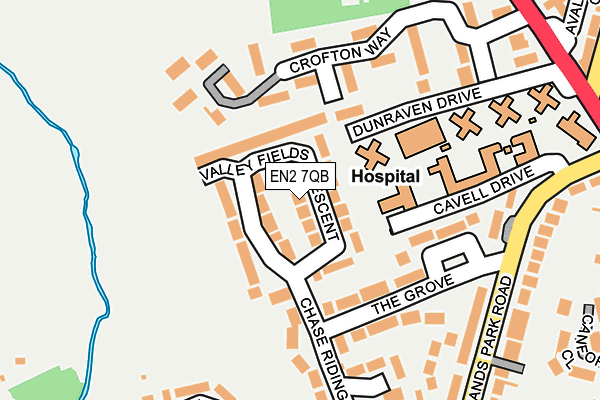 EN2 7QB map - OS OpenMap – Local (Ordnance Survey)