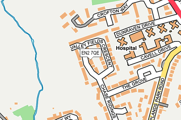 EN2 7QE map - OS OpenMap – Local (Ordnance Survey)