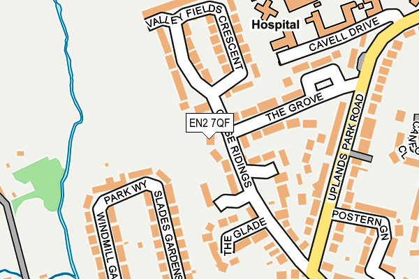 EN2 7QF map - OS OpenMap – Local (Ordnance Survey)