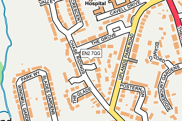 EN2 7QG map - OS OpenMap – Local (Ordnance Survey)