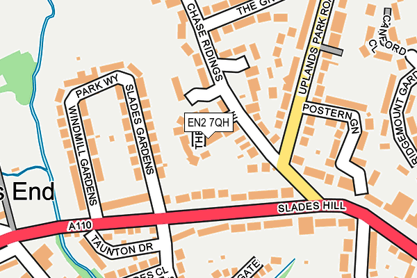 EN2 7QH map - OS OpenMap – Local (Ordnance Survey)