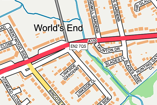 EN2 7QS map - OS OpenMap – Local (Ordnance Survey)